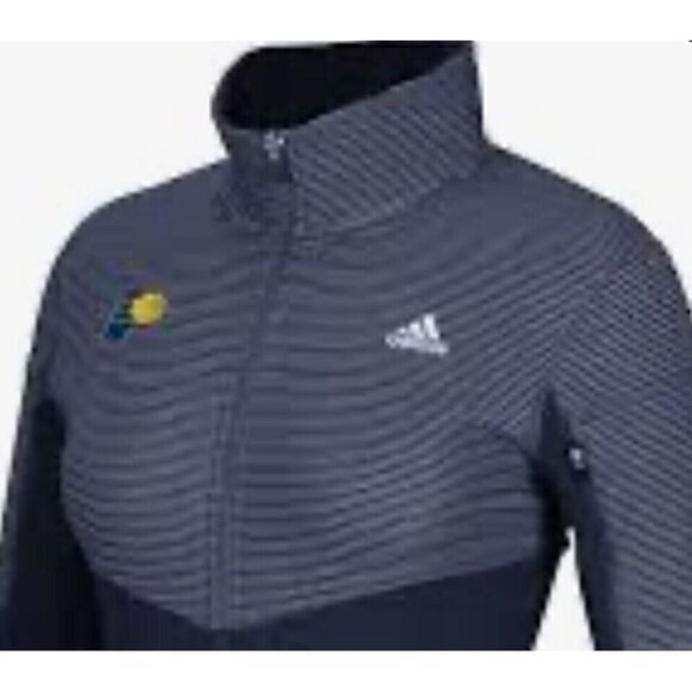 ADIDAS NBA INDIANA PACERS S Blue Performance 1/2 Zip Shirt Thumb Holes Climalite